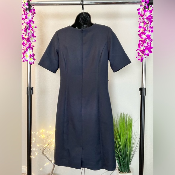 Redwood & Ross Navy blue Synergy Wrinkle Resistant Midi Dress With Slit 2 - Picture 3 of 11